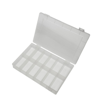 Clear Hinged Transparent Lid Box, 12 Compartments